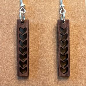 Walnut Column Chevron Earrings